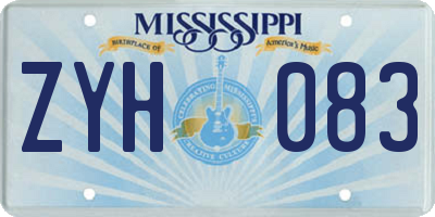 MS license plate ZYH083
