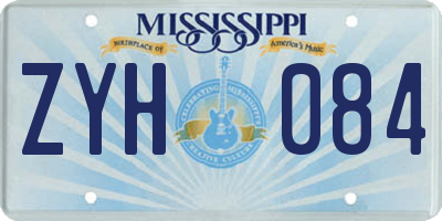 MS license plate ZYH084