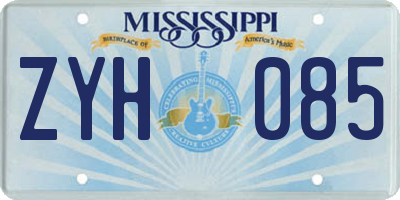 MS license plate ZYH085