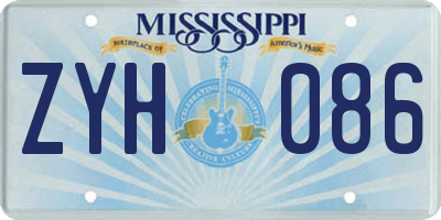 MS license plate ZYH086