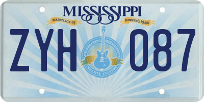 MS license plate ZYH087