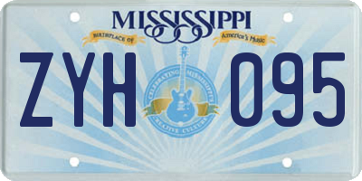 MS license plate ZYH095