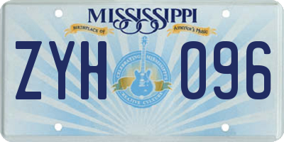MS license plate ZYH096