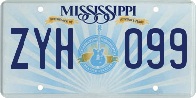 MS license plate ZYH099