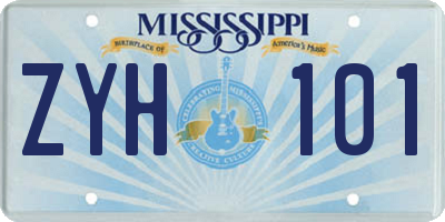 MS license plate ZYH101