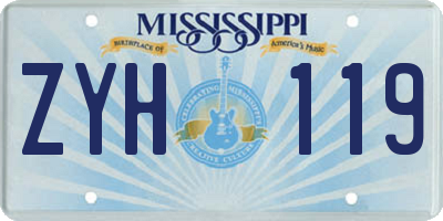 MS license plate ZYH119