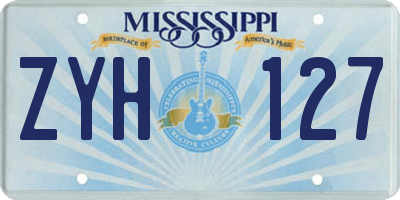 MS license plate ZYH127