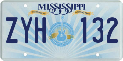 MS license plate ZYH132