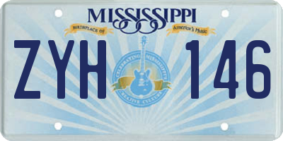 MS license plate ZYH146