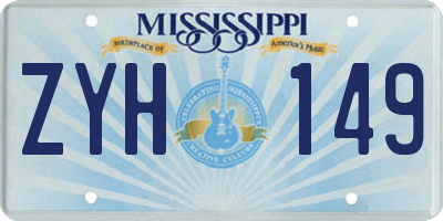 MS license plate ZYH149