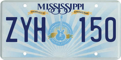 MS license plate ZYH150