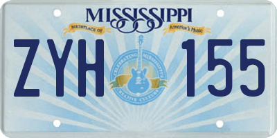 MS license plate ZYH155