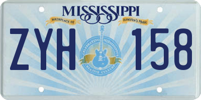 MS license plate ZYH158