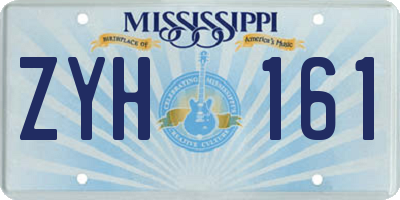 MS license plate ZYH161