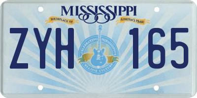 MS license plate ZYH165