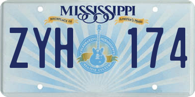 MS license plate ZYH174