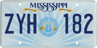 MS license plate ZYH182