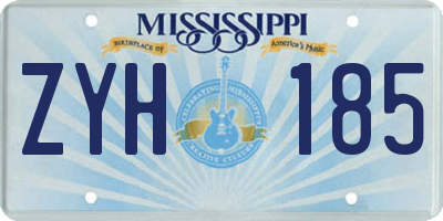 MS license plate ZYH185
