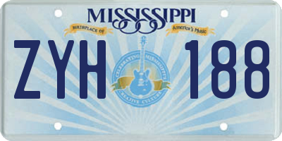 MS license plate ZYH188