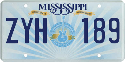 MS license plate ZYH189