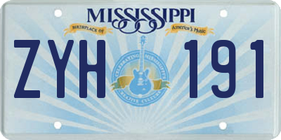 MS license plate ZYH191