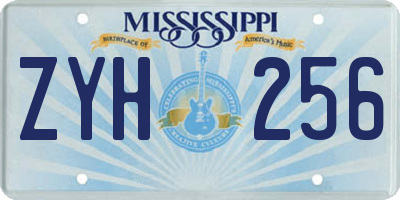 MS license plate ZYH256