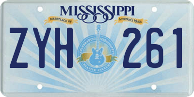 MS license plate ZYH261