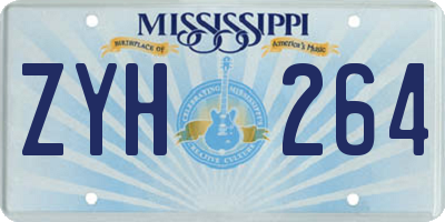 MS license plate ZYH264