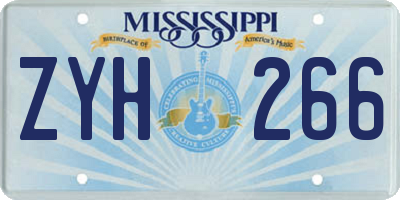 MS license plate ZYH266