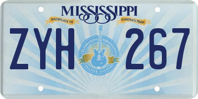 MS license plate ZYH267