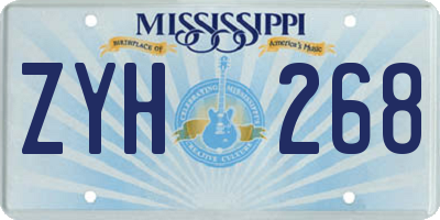 MS license plate ZYH268