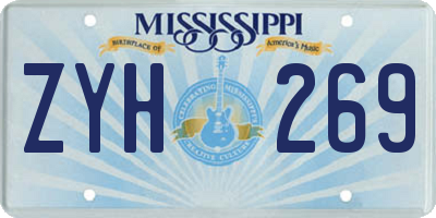 MS license plate ZYH269