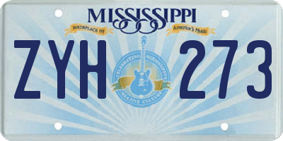 MS license plate ZYH273