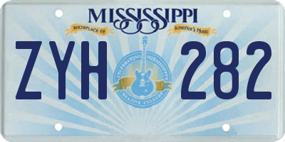 MS license plate ZYH282