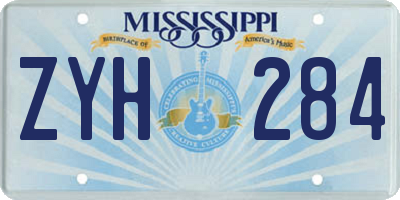 MS license plate ZYH284