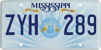 MS license plate ZYH289