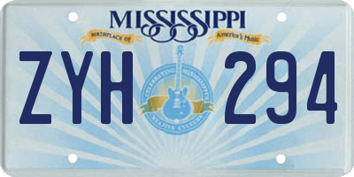MS license plate ZYH294
