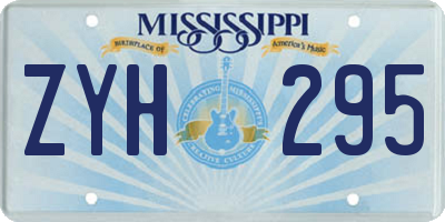 MS license plate ZYH295