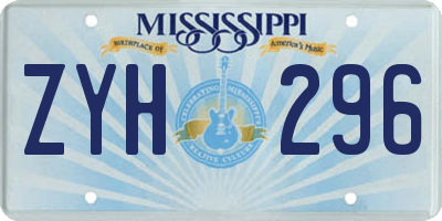 MS license plate ZYH296