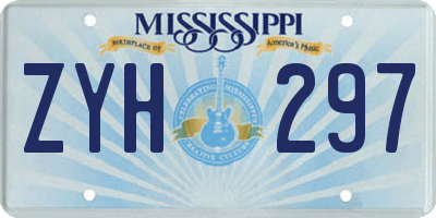 MS license plate ZYH297