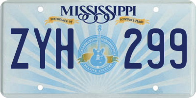 MS license plate ZYH299