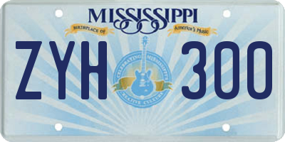 MS license plate ZYH300