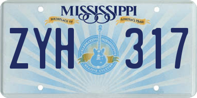 MS license plate ZYH317
