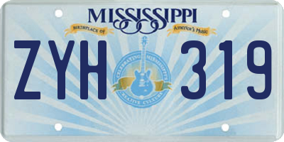 MS license plate ZYH319