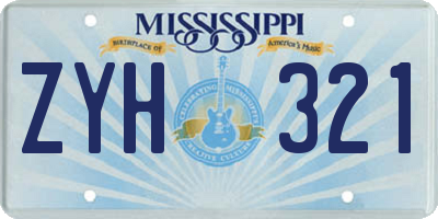MS license plate ZYH321