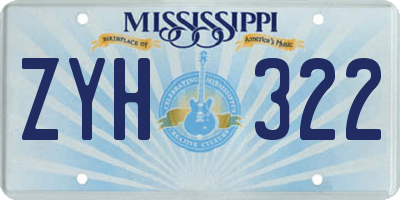 MS license plate ZYH322