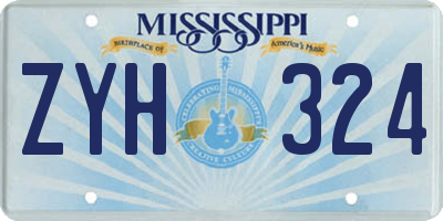 MS license plate ZYH324
