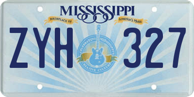 MS license plate ZYH327