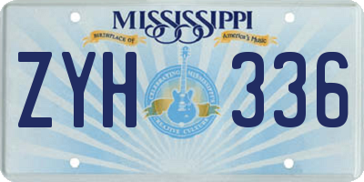 MS license plate ZYH336