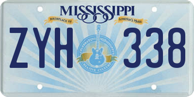 MS license plate ZYH338